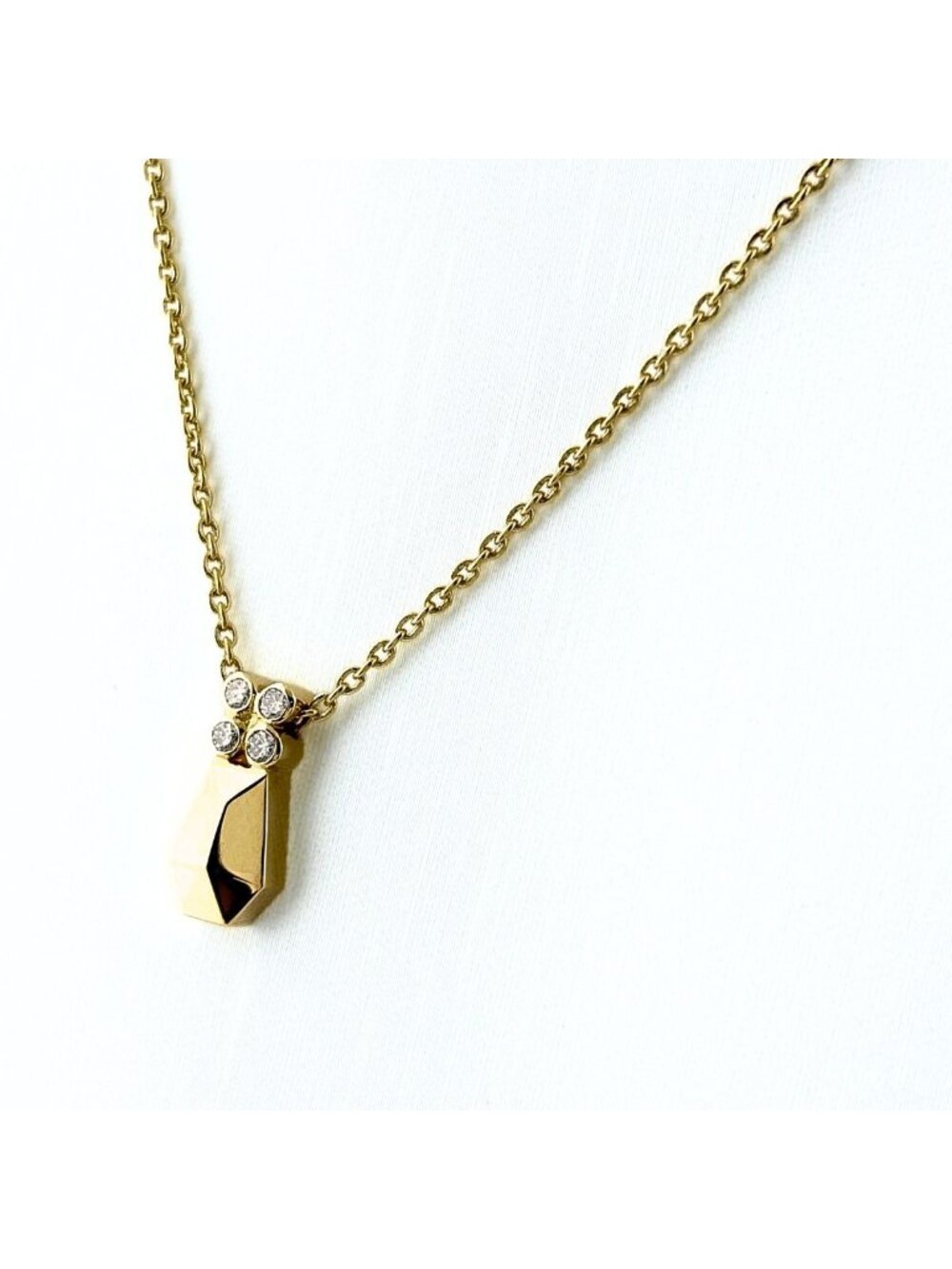 Dior Pave Diamond Necklace Yellow Gold Pendant
